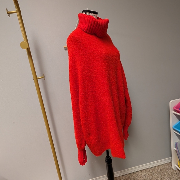 Offline By Aerie Chillside Vibrant Scarlet Turtleneck Sweater Medium Oversized - Picture 7 of 7
